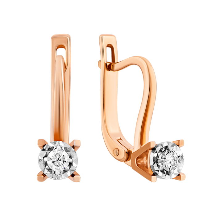 Золотое серьги с бриллиантами.Артикул UG5СВ1232.00100Кн