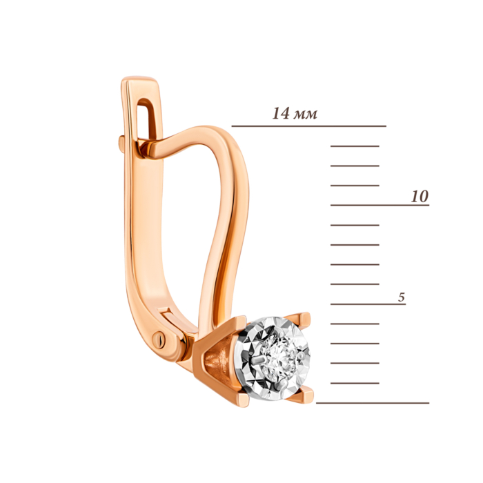 Золотое серьги с бриллиантами.Артикул UG5СВ1232.00100Кн