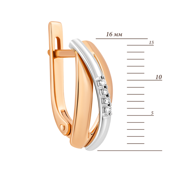 Золоті сережки з діамантами.Артикул UG5СВ1459.00100н