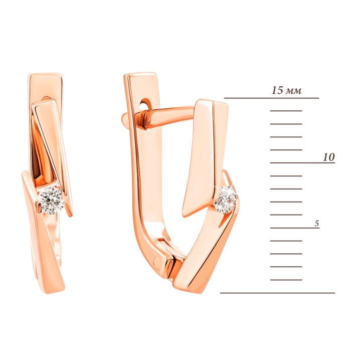 Золоті сережки з діамантами. Артикул UG5Сz 7381