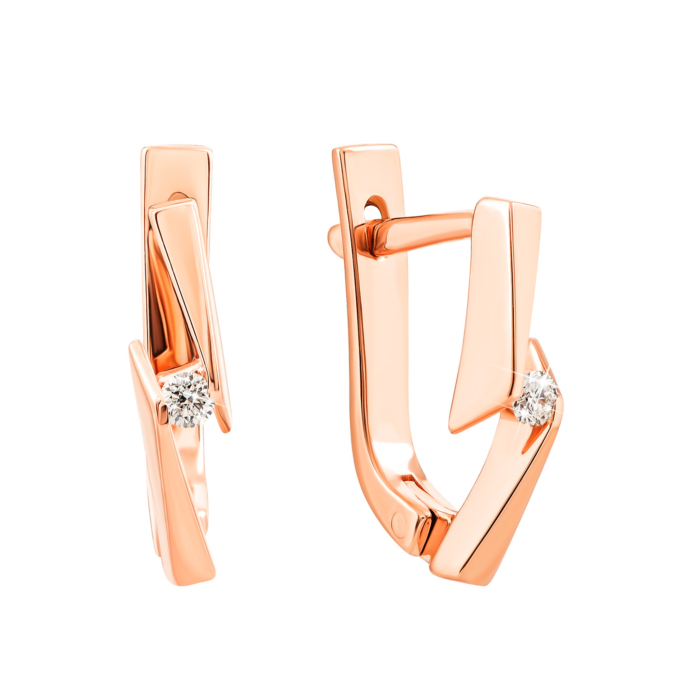 Золоті сережки з діамантами. Артикул UG5Сz 7381