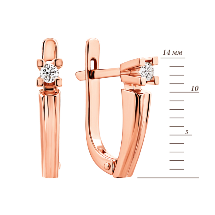 Золотые серьги с бриллиантами. Артикул UG5Сz7292