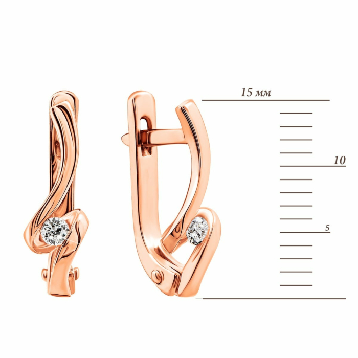 Золотые серьги с бриллиантами. Артикул UG5Сz7482