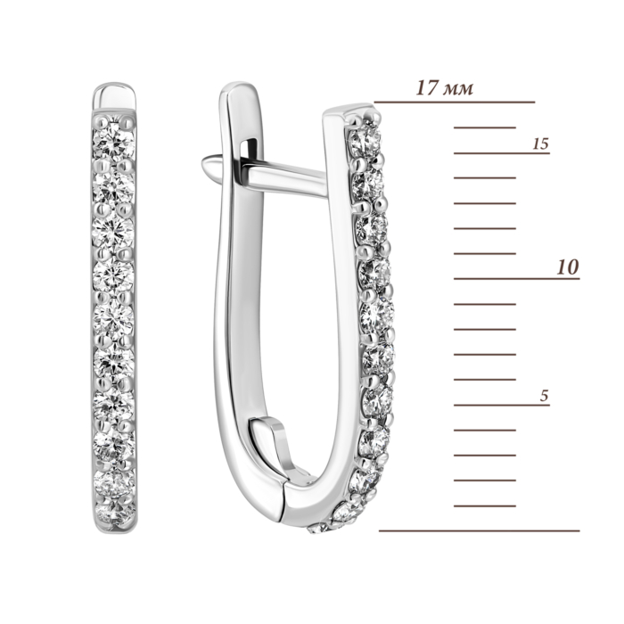 Золоті сережки з діамантами.Артикул UG5WB3.48Б