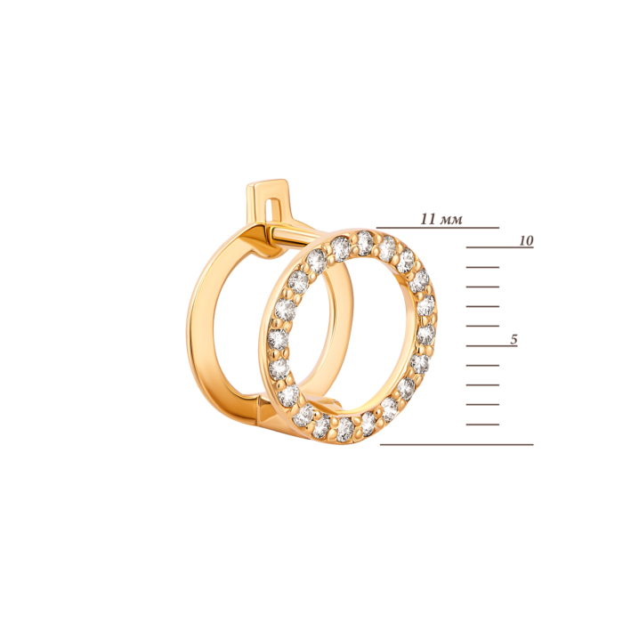 Золоті сережки з діамантами.Артикул UG5WB3.9Ж