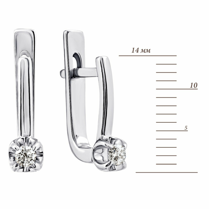 Золотые серьги с бриллиантом. Артикул UG5202205/1