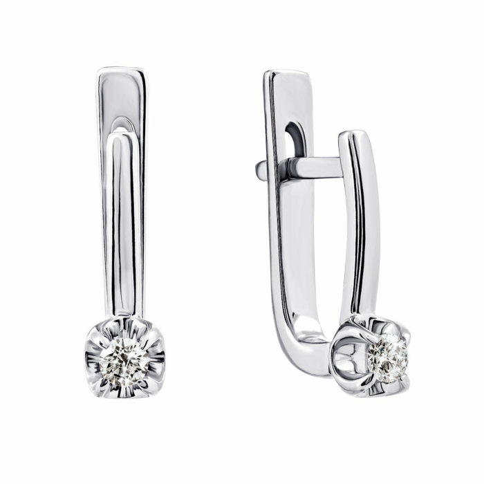 Золотые серьги с бриллиантом. Артикул UG5202205/1