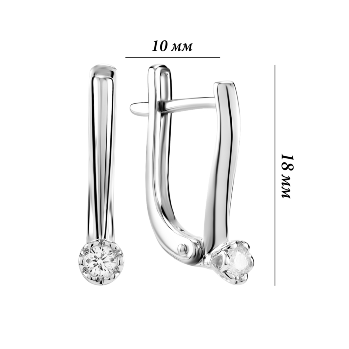 Золотые серьги с бриллиантом. Артикул UG5С200148/1