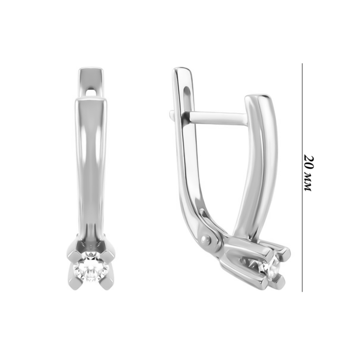 Золотые серьги с бриллиантом. Артикул UG5СВ1381.00100Бн