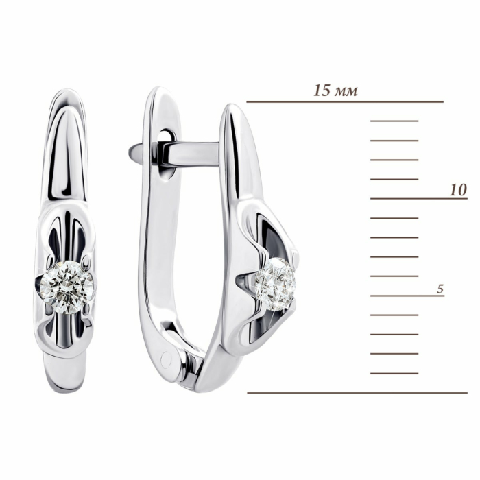 Золотые серьги с бриллиантом. Артикул UG5Сz7521/1