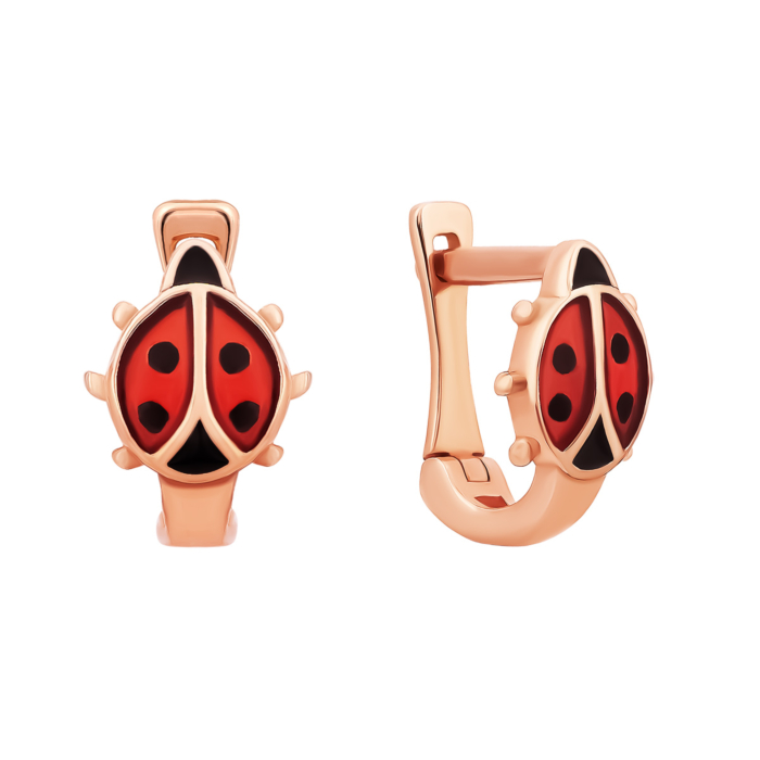 Золоті сережки з емаллю.Артикул UG52/10/286