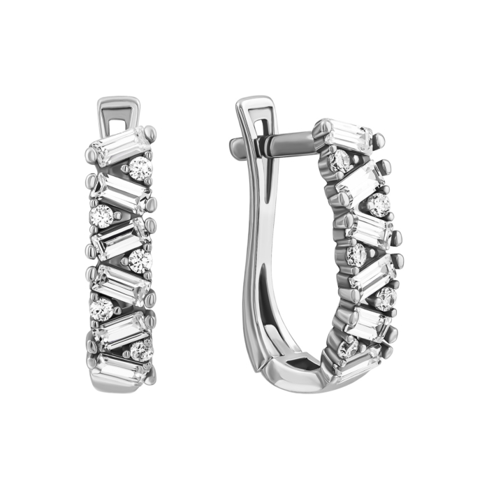 Золоті сережки з фіанітами.Артикул UG52/10/284/1