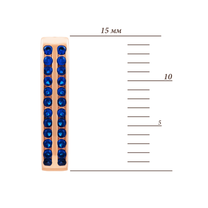 Золотые серьги-конго с фианитами.Артикул UG52/40/069