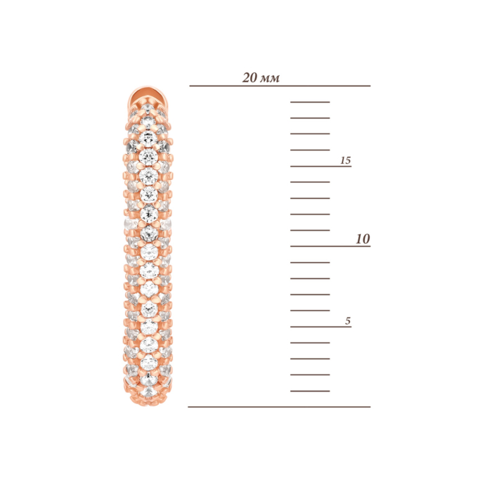 Золотые серьги с фианитами.Артикул UG52/40/086