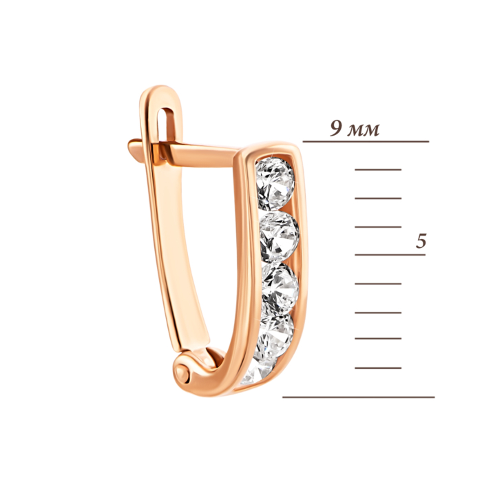 Золоті сережки з фіанітами.Артикул UG5200003/01/00/0006