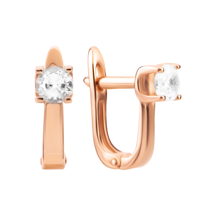 Золотые серьги с фианитами.Артикул UG521/0134/00/01/01