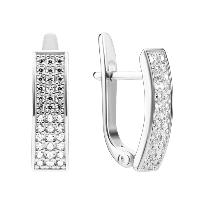 Золотые серьги с фианитами. Артикул UG521/0154/02/01/02