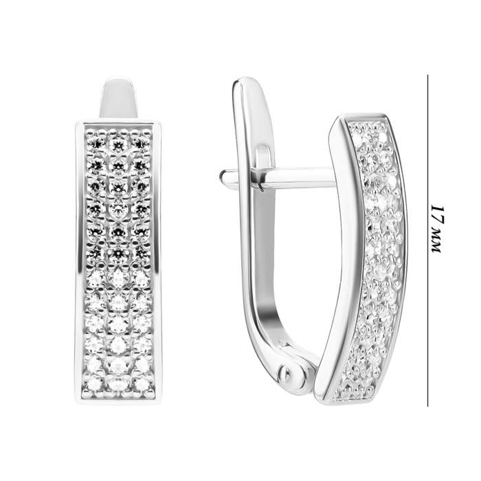 Золотые серьги с фианитами. Артикул UG521/0154/02/01/02