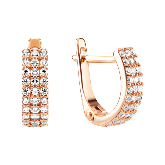 Золоті сережки з фіанітами. Артикул UG521/0279/00/01/01