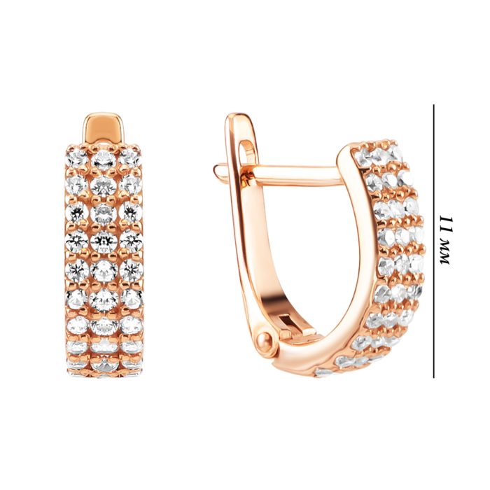 Золоті сережки з фіанітами. Артикул UG521/0279/00/01/01