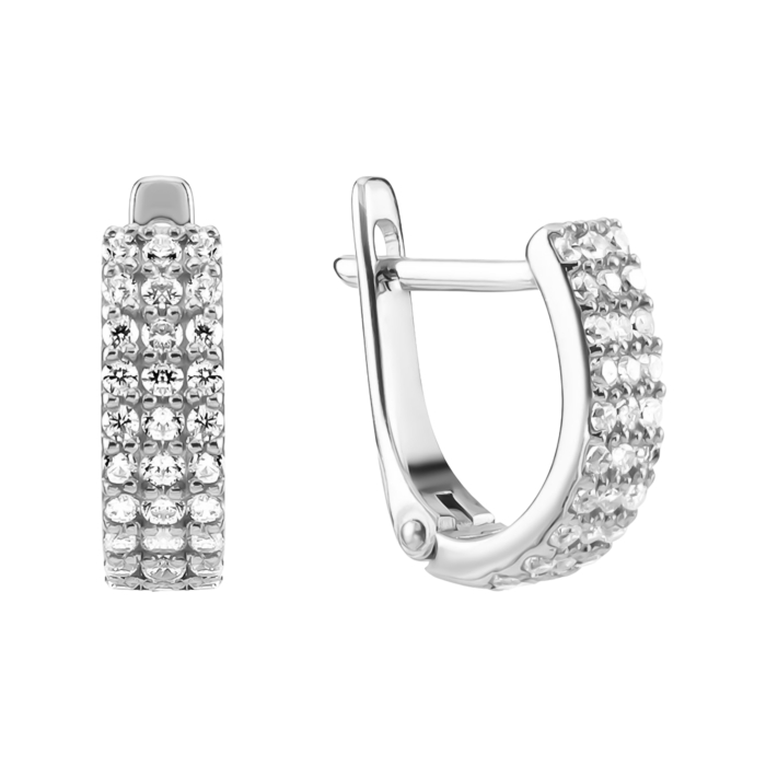 Золотые серьги с фианитами. Артикул UG521/0279/02/01/02