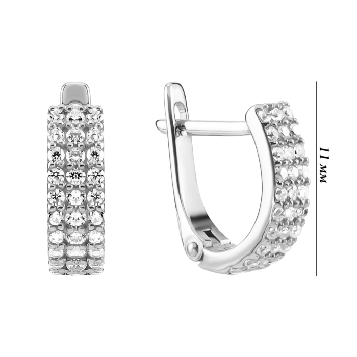 Золотые серьги с фианитами. Артикул UG521/0279/02/01/02