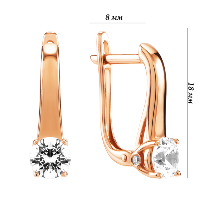 Золоті сережки з фіанітом. Артикул UG521/0329/00/01/01