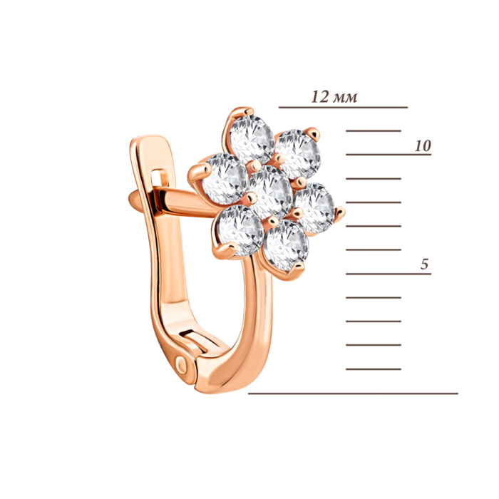 Золоті сережки з фіанітами.Артикул UG5210258210103