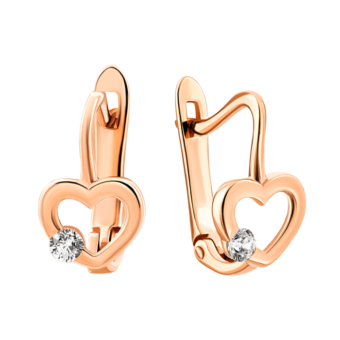 Золотые серьги с фианитами.Артикул UG5210534610101
