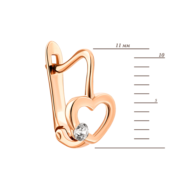 Золотые серьги с фианитами.Артикул UG5210534610101