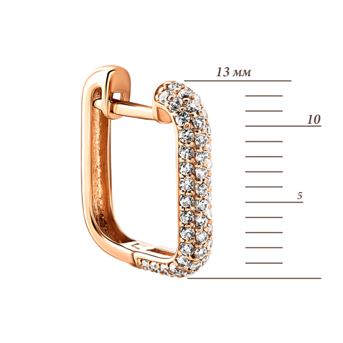 Золотые серьги-конго с фианитами.Артикул UG5210633110101