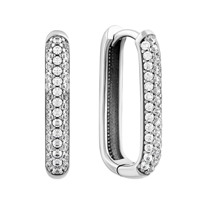 Золоті сережки-конго з фіанітами.Артикул UG52111013202