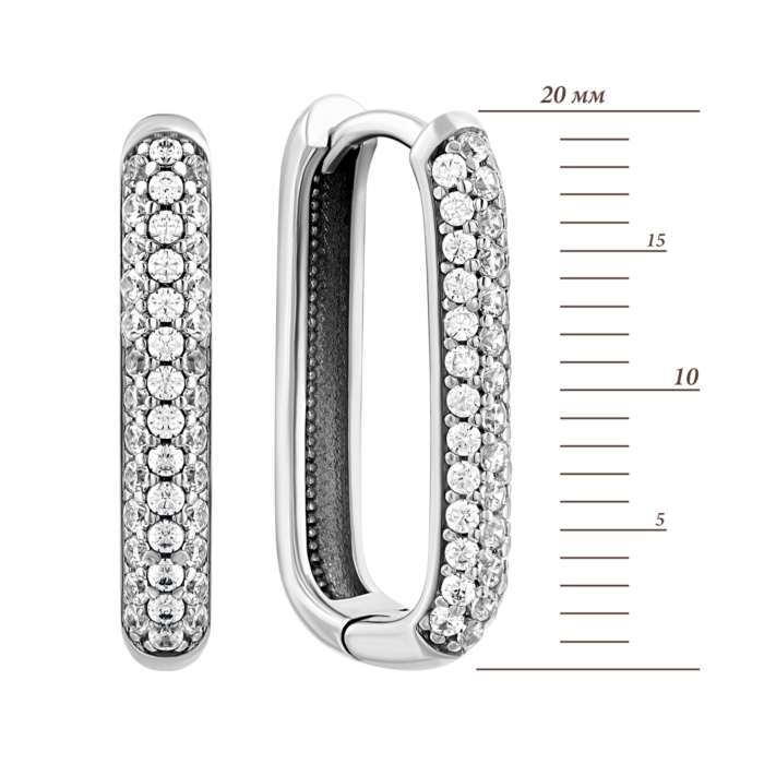 Золоті сережки-конго з фіанітами.Артикул UG52111013202