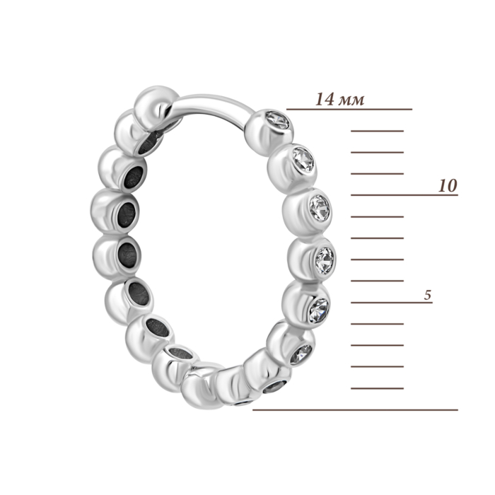 Золотые серьги-конго с фианитами.Артикул UG52111013302