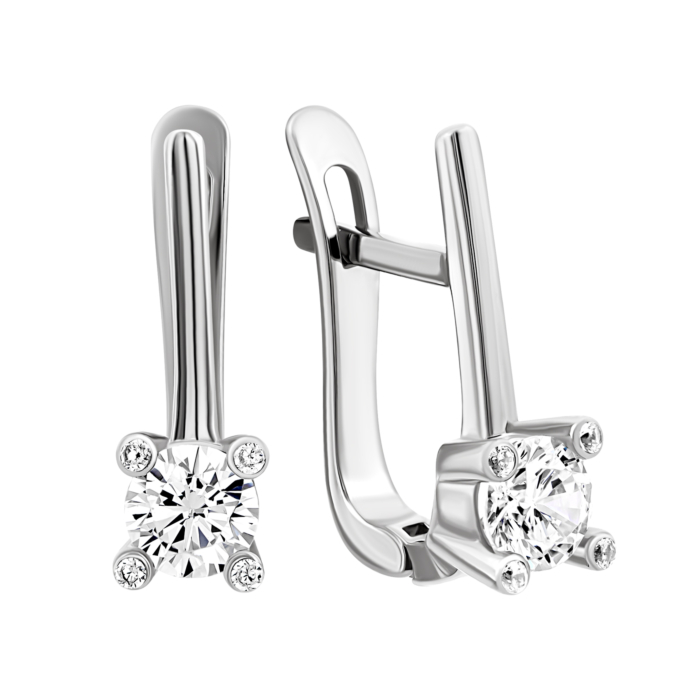 Золотые серьги с фианитами.Артикул UG52111013602