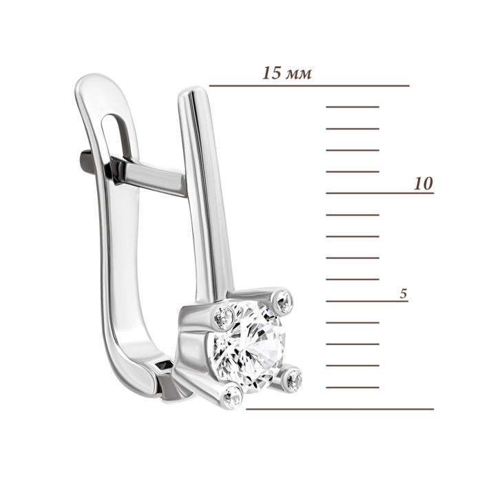 Золотые серьги с фианитами.Артикул UG52111013602