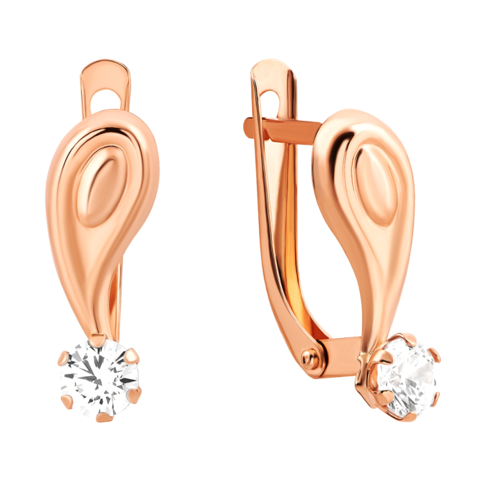 Золотые серьги с фианитами.Артикул UG52111018701