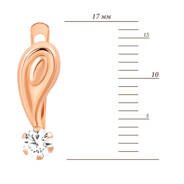 Золотые серьги с фианитами.Артикул UG52111018701