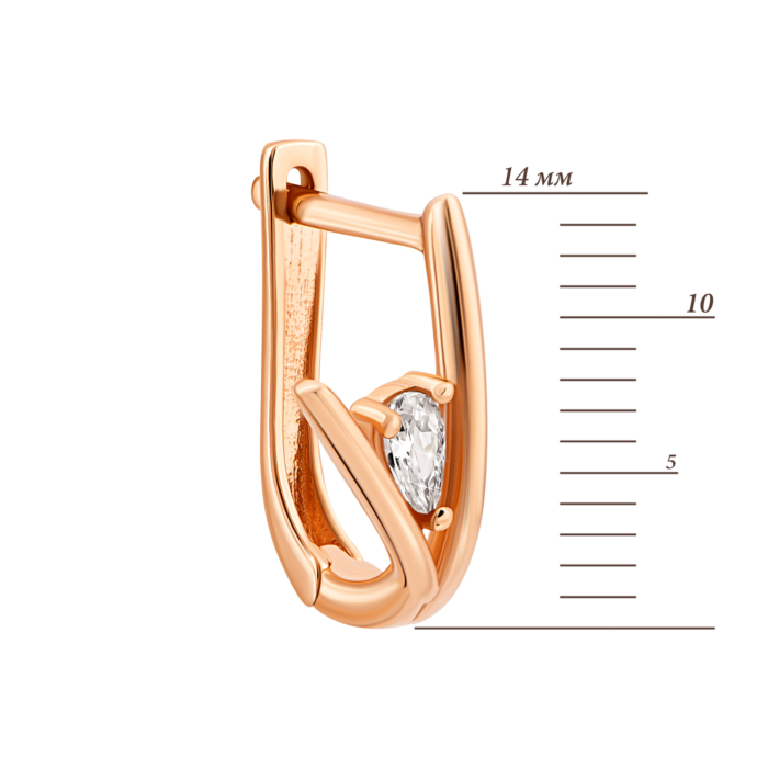 Золотые серьги с фианитами.Артикул UG52111020101