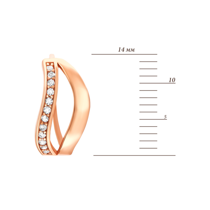 Золоті сережки з фіанітами.Артикул UG52111020201