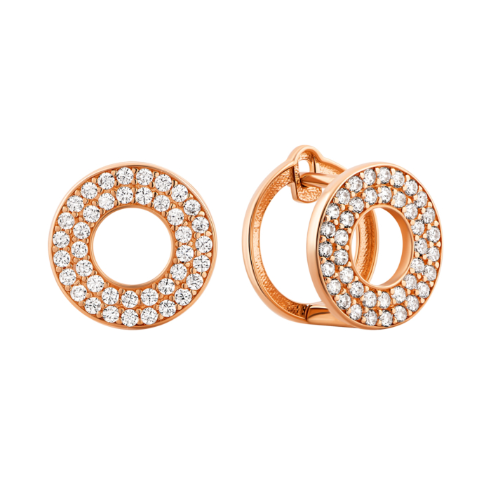 Золотые серьги с фианитами.Артикул UG52111020501