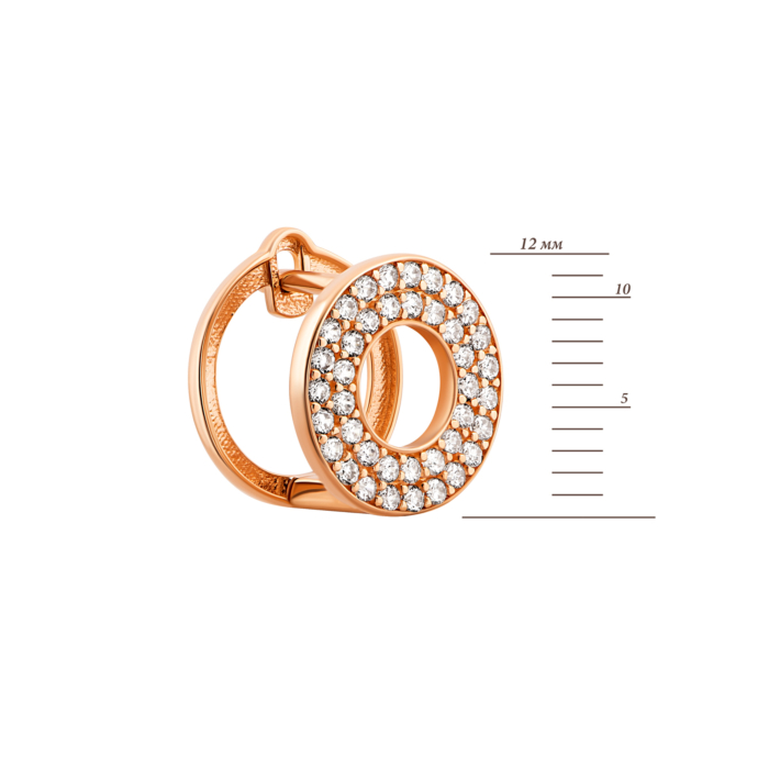 Золотые серьги с фианитами.Артикул UG52111020501