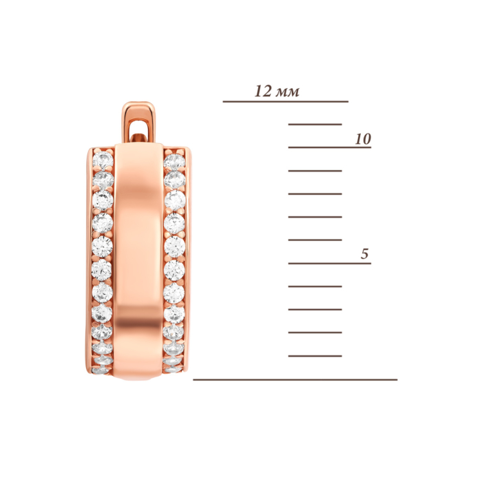 Золоті сережки з фіанітами.Артикул UG52111020601