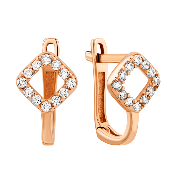 Золотые серьги с фианитами.Артикул UG52111021101