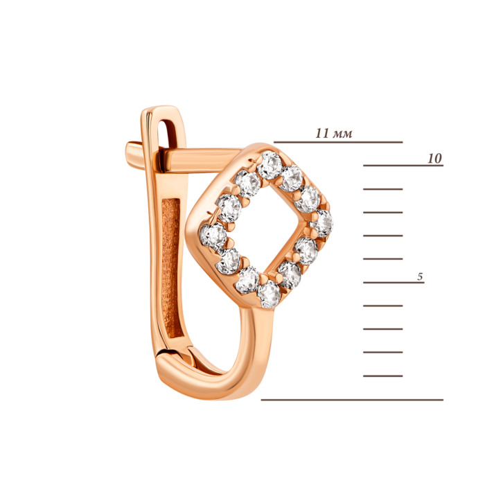 Золотые серьги с фианитами.Артикул UG52111021101