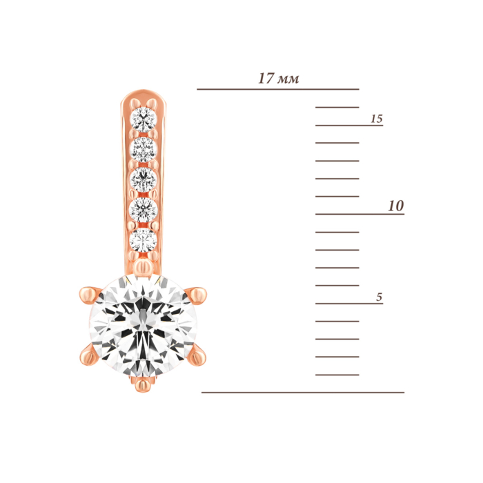 Золотые серьги с фианитами.Артикул UG52111022701