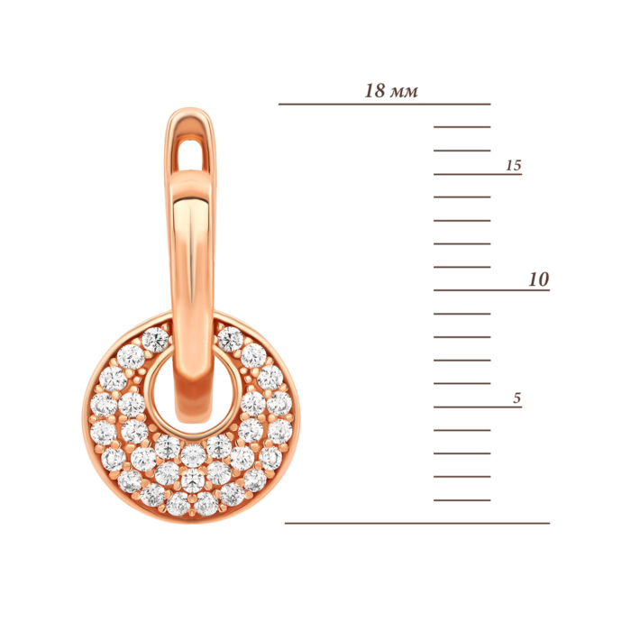 Золоті сережки з фіанітами.Артикул UG52111024701