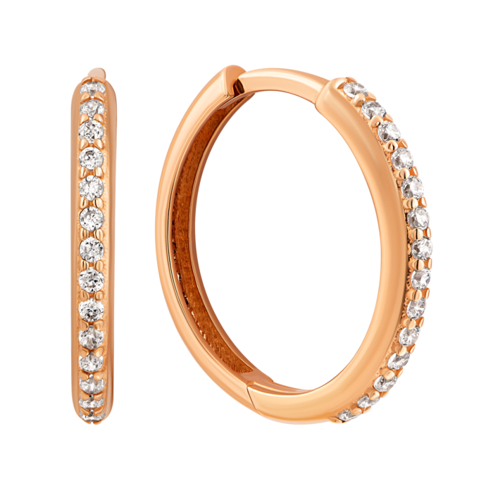 Золотые серьги-конго с фианитами.Артикул UG52111026001