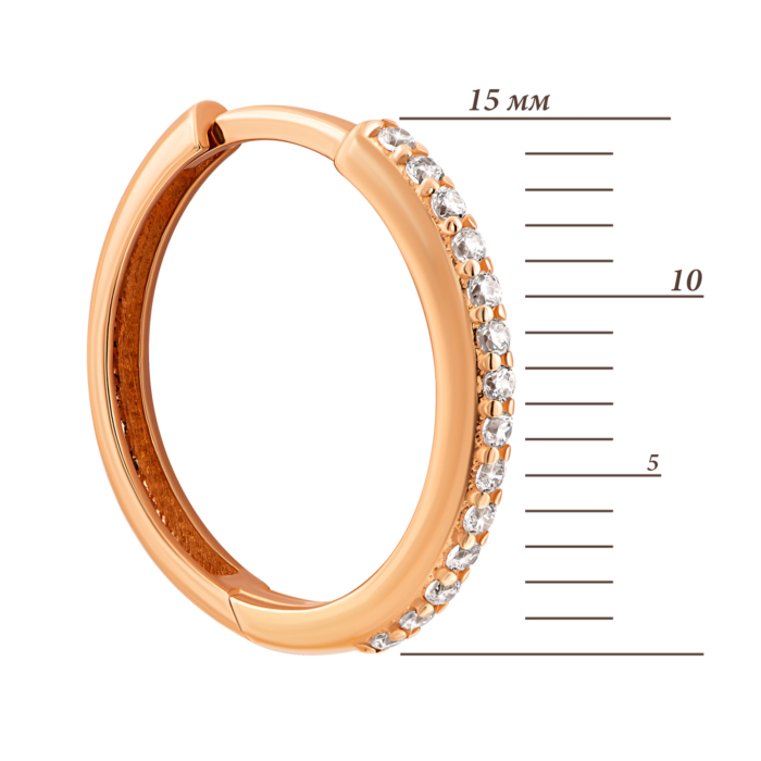 Золотые серьги-конго с фианитами.Артикул UG52111026001