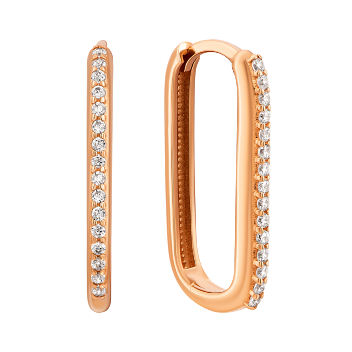 Золотые серьги-конго с фианитами.Артикул UG52111026101